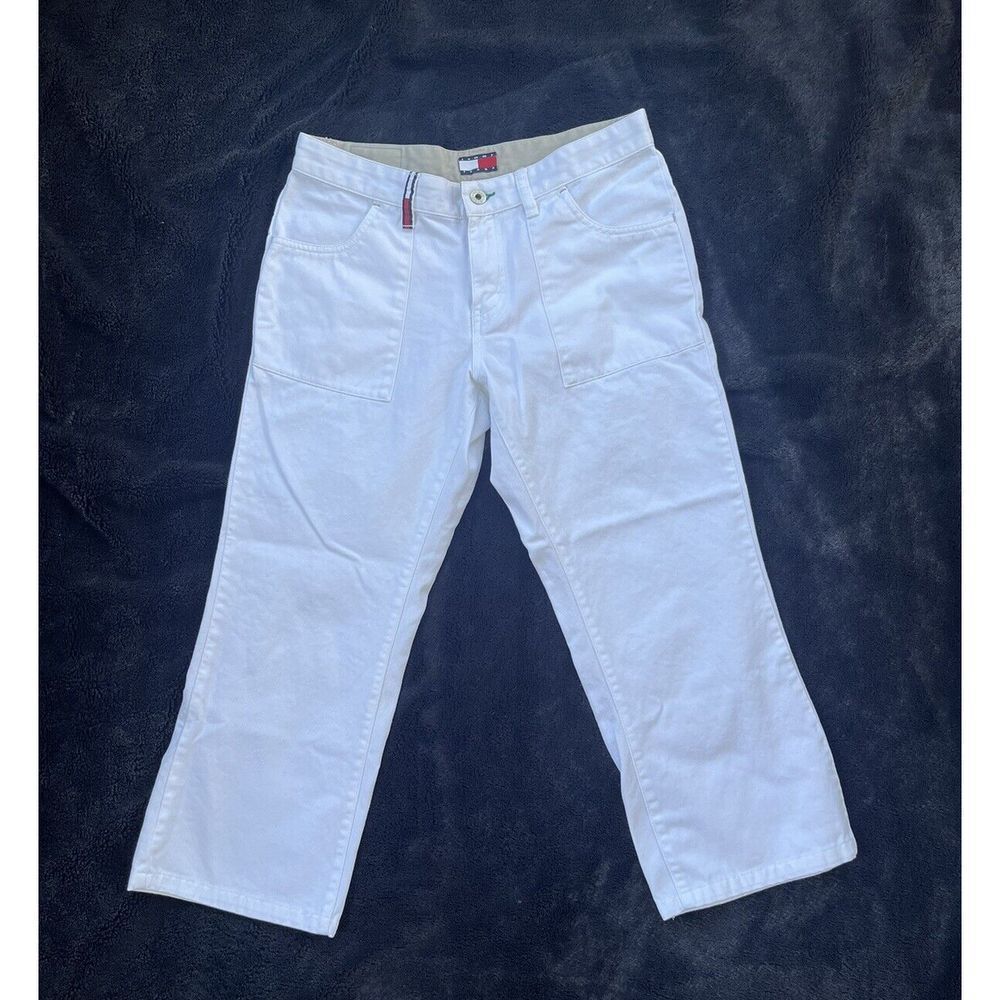 Tommy Hilfiger Jeans Straight Leg Pants White Mid‎ Rise Size 7 EUC